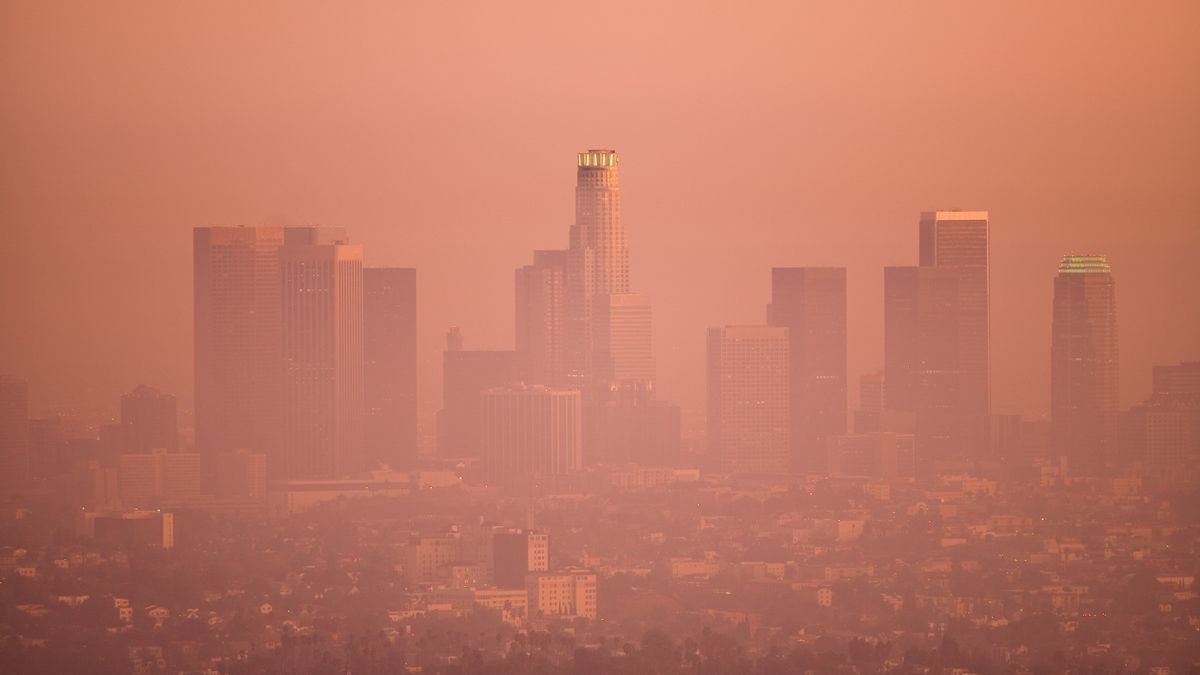 A smoggy day in Los Angeles.